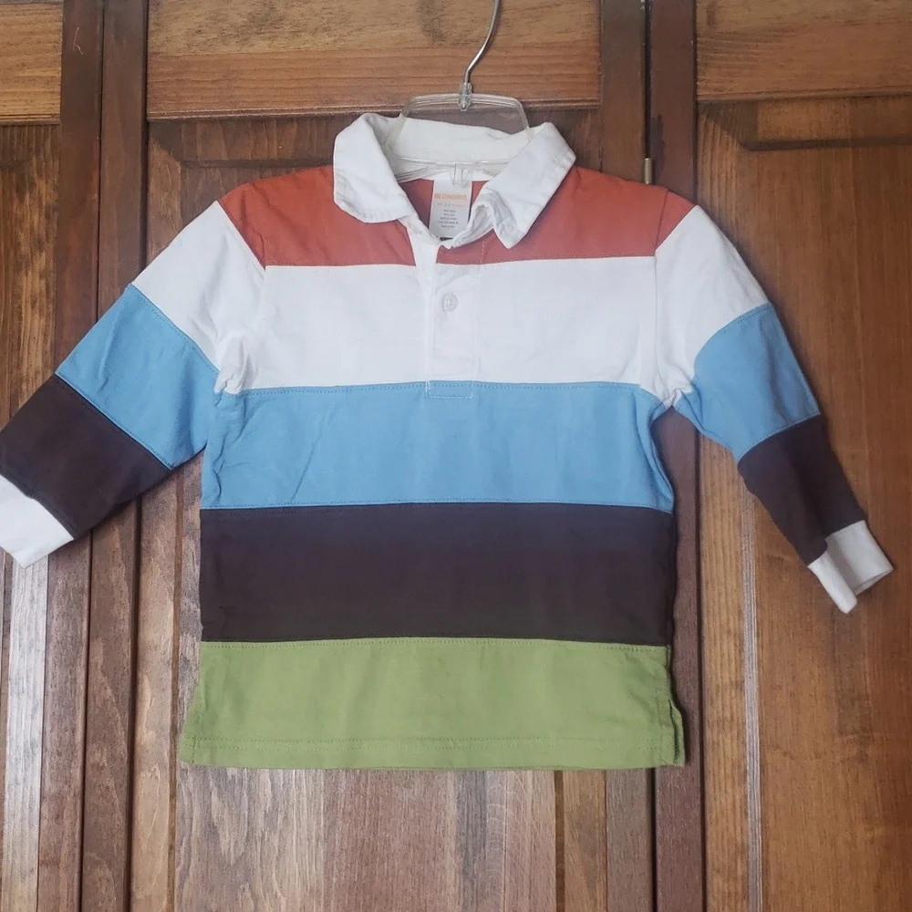 Gymboree Striped Collared Cotton Rugby Shirt Sz 18-24M